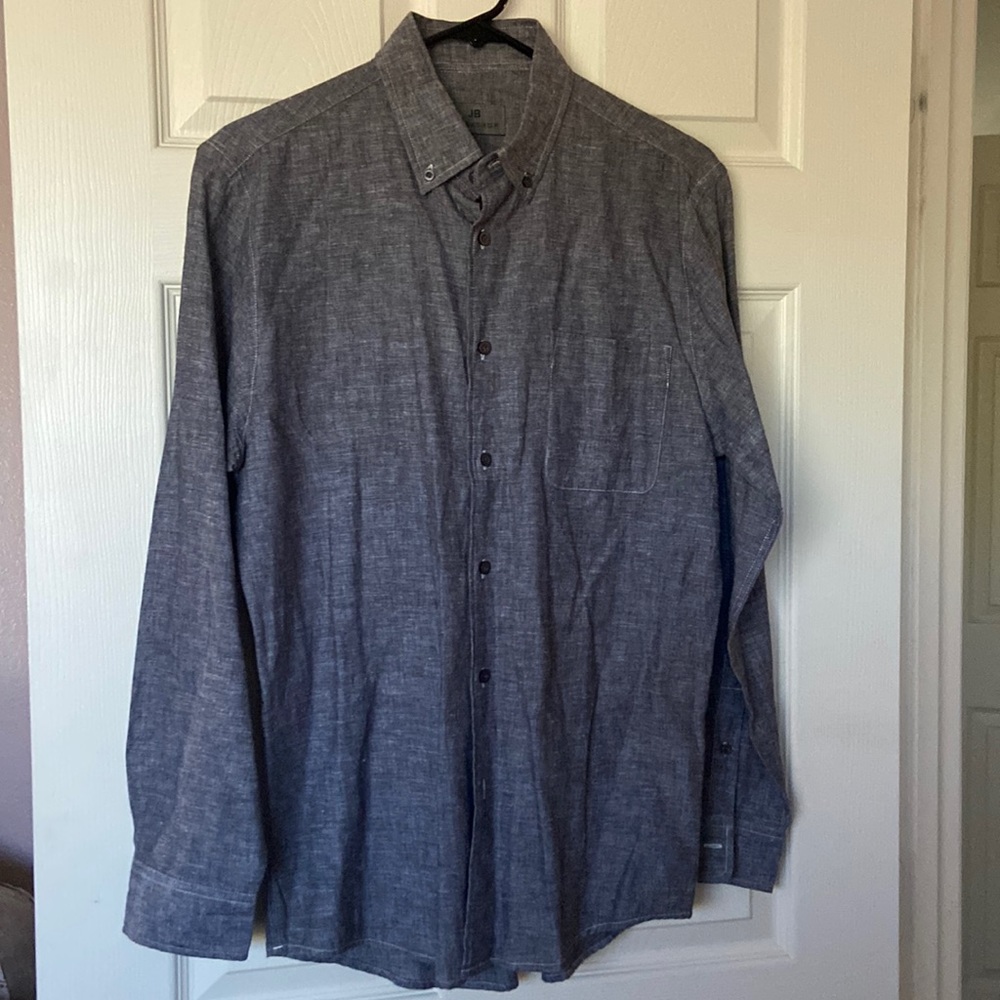 JB Workshop Button Up Grey Men’s Shirt Size 14S 32/33